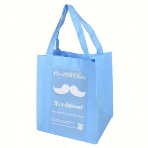 Bolsas de compras de supermercado reutilizables no tejidas personalizables Bolsa con logotipo y patrón de letras - Product Image 1