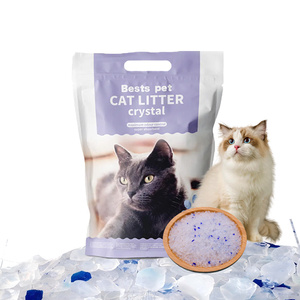 Qualità all'ingrosso 1.6L 3.8L prodotti per animali domestici per gatti a bassa polvere riutilizzabili in Silicone lavanda cristallo lettiera per gatti - Product Image 2