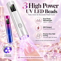 Mini lampe à ongles UV/LED professionnelle avec batterie longue durée et affichage LED 3 minuteries Portable faible puissance pour sèche-vernis à ongles
