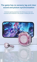 Air39 Auriculares TWS Mini Portátiles Deportivos con Pantalla LED HiFi Sobre la Oreja Refuerzo de Graves Material PC Transparente Audífonos Cristalinos para Juegos DJ