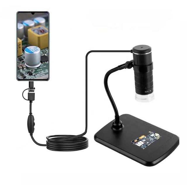 New AN104 Android Microscope 1000X Magnification 8Led Light Wireed Digital Optical Microscope Camera for Smartphone Repair
