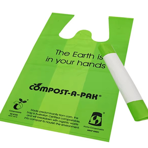 Recyclable Plastic T-Shirt <b>Bag</b> Eco Friendly <b>Compostable</b> Grocery Shopping Thank You Trash <b>Bags</b> - Product Image 1