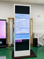 Pantalla Táctil Comercial de Metal con Soporte de Piso, Pantalla OLED Transparente para Señalización Digital, Pantalla para Publicidad en Tiendas Minoristas