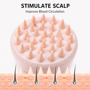 Professional Silicone <b>Scalp</b> Massager Shampoo <b>Brush</b> Soft Silicone Hair Scrubber Head Massager for Hair Growth and Cleaning - Product Image 4