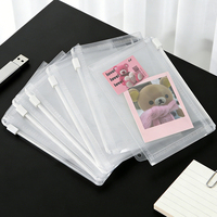 Pochette de classement A7 transparente en PP, à fermeture éclair, pour feuilles mobiles, enveloppes à monnaie, organiseur de cartes, pochette de rangement pour journal rechargeable à 6 trous