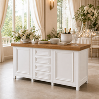 Comptoir de buffet de mariage classique personnalisable, forme rectangulaire, moderne, multifonctionnel, durable, facile à nettoyer, pour événements et locations