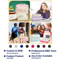 Sac fourre-tout imperméable pour Bible pour filles, sac pour Bible de style preppy avec bandoulière réglable