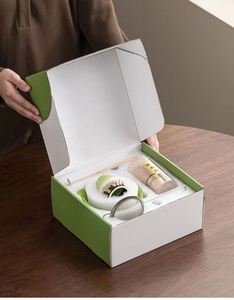 Juego de Tazón de Cerámica para Matcha con Logotipo Personalizado, Batidor de Bambú para Preparar Matcha, Cepillo de Bambú para Matcha, para la Ceremonia Tradicional del Té, Caja de Regalo - Product Image 3