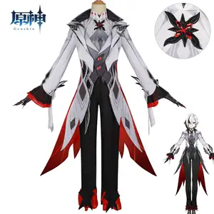 Genshin Impact <span class=keywords><strong>Arlecchino</strong></span> le valet Cosplay Costume Ensemble complet Perruque Uniforme Onze Fatui Harbingers Outfit Halloween Carnaval Party - Product Image 1