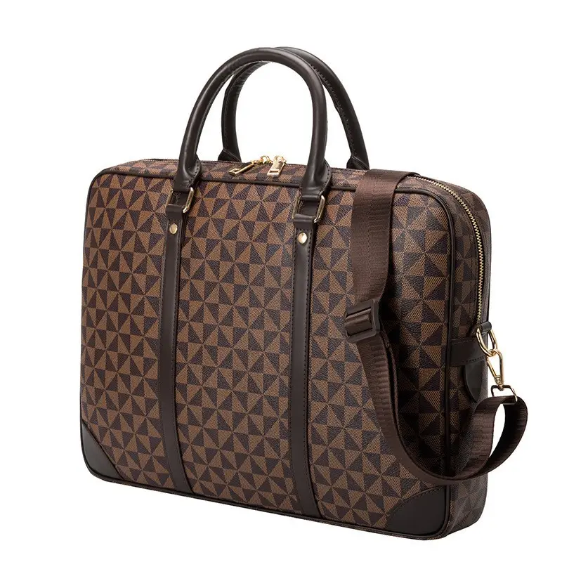 Fashion Luxury Design Computer bag 15inch business Laptop tote bag for Men Leather Large Capacity Office Briefcase Shoulder Bag