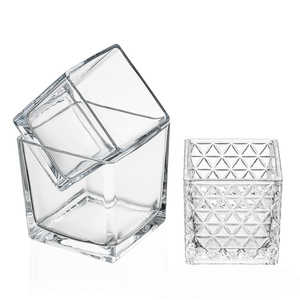 Tùy chỉnh chất lượng cao nến vuông <span class=keywords><strong>container</strong></span> rõ ràng rỗng kính khắc nến vuông lọ với nắp - Product Image 3