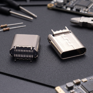 หัวต่อ USB 3.1 Type C แบบตัวเมีย SMT แนวตั้ง ความเร็วสูง  หน้าสัมผัสทองแดงเคลือบดีบุก  ตัวเรือนสแตนเลส  ค่าการนำไฟฟ้าสูง - Product Image 3