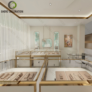Modern Luxury Jewelry Display Showcase Cabinet Glass Shelves LED Lighted for Shopping Mall Boutique Interior Decor - Product Image 3