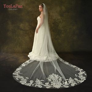 Ylapan v62 शानदार और सुरुचिपूर्ण स्पेनिश शैली के घूंघट विंटेज कढ़ाई फीता एकल परत लंबे पीछे ब्राइडल घूंघट - Product Image 2