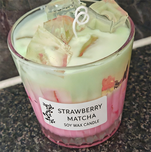 Récipients de parfum <span class=keywords><strong>Kit</strong></span> aromatique Étiquette parfumée au soja Thé individuel Fraise Autocollants glacés personnalisés Bougie Latte Matcha - Product Image 6