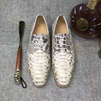 Chaussures habillées pour hommes tendance de haute qualité en cuir de serpent véritable, chaussures décontractées pour homme, chaussures formelles personnalisées de luxe à motif serpent pour hommes