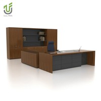 Bureau de direction ergonomique iULTRA Premium avec rangement supérieur et multiples espaces de rangement pour réunions de conseil d'administration et usage commercial