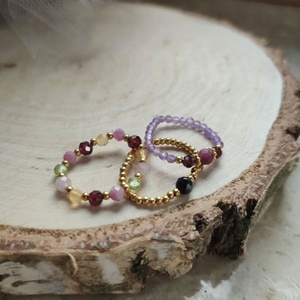 Wholesale Multicolour Handmade 3mm Beaded Natural Gemstone Elastic <b>Ring</b> Genuine Top Grade Gift Women Jewellery <b>Rings</b> for Girls - Product Image 1