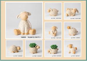 ทําด้วยมือเซรามิคเคลื่อนไหวเดสก์ท็อปตกแต่งแกะตุ๊กตาตกแต่งเครื่องประดับหัตถกรรมแกะ - Product Image 2