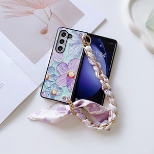 เคสโทรศัพท์มือถือลายดอกทิวลิปสีม่วงพร้อมผ้าพันคอไหมสำหรับ Samsung <span class=keywords><strong>Galaxy</strong></span> <span class=keywords><strong>Z</strong></span> <span class=keywords><strong>Fold</strong></span> 6 5 4 3 vivo XFold Xiaomi <span class=keywords><strong>Fold</strong></span> <span class=keywords><strong>2</strong></span> 3 - Product Image 3