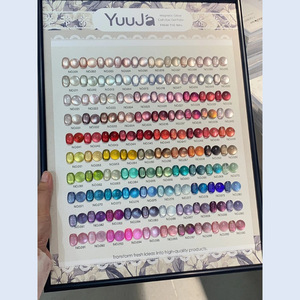 Smalto Gel Effetto Occhio di Gatto con Perline di Vetro, Serie 12ml*100pz con Campionario <span class=keywords><strong>Colori</strong></span>, Asciugatura Rapida, Finitura Satinata Iridescente per Uso Professionale - Product Image 2