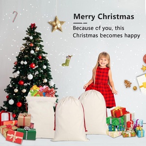 Double Layers <strong>Large</strong> <strong>Christmas</strong> Santa Sacks Xmas Linen Xmas Sack <strong>Bag</strong> With Drawstrings - Product Image 4