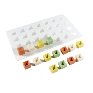 28-cavity <b>mini</b> cube mousse silicone mold, filling chocolate ice cube mold, easy-to-unmold, home <b>baking</b> tool - Product Image 3