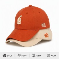 Gorra de Béisbol Premium 100% Algodón, Logotipo Bordado en 3D Personalizado, Gorra Naranja Estilo Dad Hat, 6 Paneles, Visera Curva, Cierre a Presión, Proveedor Mayorista