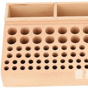 Wooden <b>Tool</b> Storage Box With Holes And Compartments Desktop Organizer For <b>Craft</b> <b>Tools</b> - Product Image 4