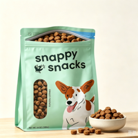 Sac à friandises pour chat et chien YOUYI avec fenêtre, fermeture éclair refermable, pochette autoportante, impression personnalisée OEM