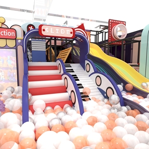Sân chơi trong nhà tương tác với hồ bơi bóng 300 mét vuông Di động Băng chuyền cát hố bóng Pháo đài tính năng bắn bóng - Product Image 4