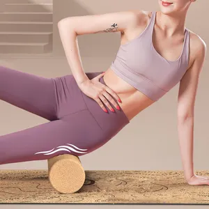 Factory Supply High Density Natural Material Muscle Massage Wooden Cork Yoga Roller