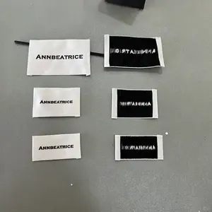 Maatlabels Single Cut Sequentiële Geweven Labels Voor Handgemaakte Artikelen Voor Kleding Katoenen Geweven Beanie T-Shirt Kleding