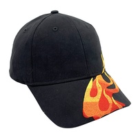 Gorra de Béisbol Personalizada con Bordado de Llamas, Diseño de 6 Paneles Estructurados, Ajustable, Deportiva, Urbana, Unisex, para Deportes al Aire Libre y Running
