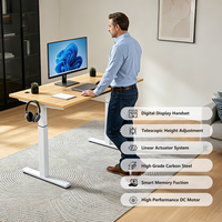 Hetium – Support de bureau électrique intelligent et ergonomique, pliable, à moteur unique, en bois, pour bureau assis-debout