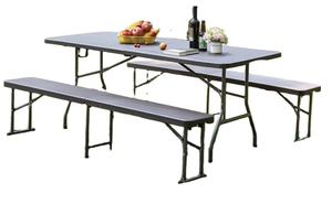 Bancos Plegables de Plástico HDPE Negros de 6 pies (180 cm) para Bodas, Venta al Por Mayor Directo de Fábrica - Product Image 2