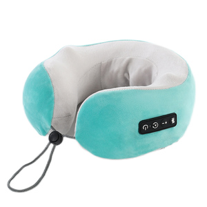 Draagbare Oplaadbare Elektrische Ijs Zijde + Flanellen U-Vorm Nek Massage Kussen 2000Mah Batterij Timing Massageapparaat - Product Image 4