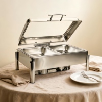 Hochwertiger Rechteckiger Chafing Dish, Großvolumiges Catering-Equipment, Kommerzieller Chafing Dish Buffet-Server für Partys und Events