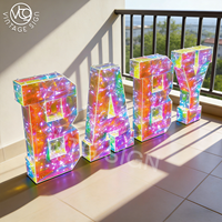 Chiffres holographiques 3D personnalisés en LED « 2027 » en acrylique irisé pour la décoration du Nouvel An
