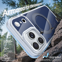 Pour iPhone 17 Pro 14 15 16 Plus – Coque de protection pliable en métal avec support 360° ° Étui de téléphone magnétique rotatif pour 16E 17E