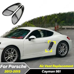สำหรับ Cayman 981 ปี 2013 2014 2015 ช่องดักอากาศด้านข้างรถยนต์  ตะแกรงคาร์บอนไฟเบอร์แท้  ตกแต่งด้านข้างตัวรถ  อุปกรณ์เสริมระบายความร้อน - Product Image 1