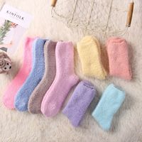 7 couleurs dormir hiver chaussettes femme moelleux épais violet rose filles thermique confortable doux chaussettes floues