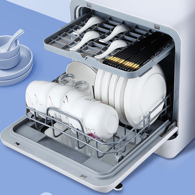 Portable Double Level Mini Dishwasher Multi-Function Water-Tank Dishwasher for RV Hotel Household Car Popular Countertop Mini