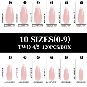 120 Uñas Postizas de PMMA con Degradado, Uñas Artificiales de Cobertura Completa para Extensión de Uñas y Manicura - Product Image 4