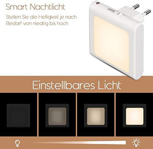 ไฟ LED แบบเสียบปลั๊กพร้อมเซ็นเซอร์ตรวจจับแสงอัตโนมัติ ปรับความสว่างได้ แสงสีขาวธรรมชาติ CRI 90 เหมาะสำหรับห้องนอนและห้องเด็ก - Product Image 3