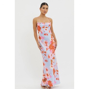 Nuevo Vestido Maxi Floral Casual para Vacaciones, Diseño sin Tirantes, Espalda Descubierta, Escote Cruzado, Sexy - Product Image 5