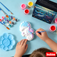 Kit de figurines en plâtre d'animaux marins à peindre soi-même, ensemble de peinture et de loisirs créatifs pour enfants, figurines de créatures marines non peintes