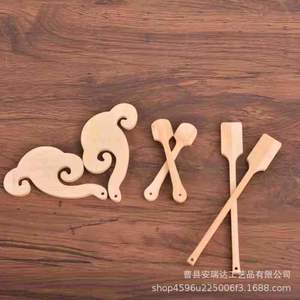 Aspas de abanico de madera Anruida con forma de nube, material natural de bambú para manualidades - Product Image 2