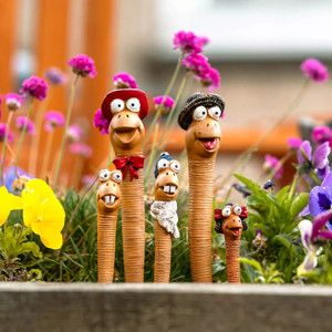 Conception unique vers de jardin ornements maison Miniature plante Pots de fleurs Patio extérieur Mini résine vers Statue amusant jardin décor - Product Image 1