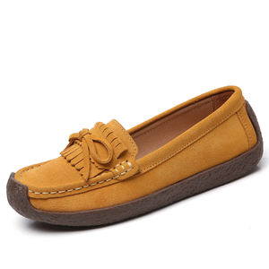 Nuove Scarpe Casual da <span class=keywords><strong>Donna</strong></span> con Tacco Basso e Nappine, Morbide <span class=keywords><strong>Sneakers</strong></span> in Pelle Scamosciata di Alta Qualità - Product Image 3